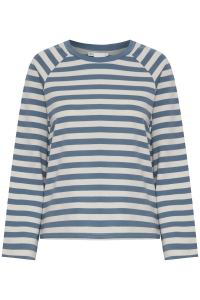 ICHI IHITira Sweater ls 2 blue mirage/almond