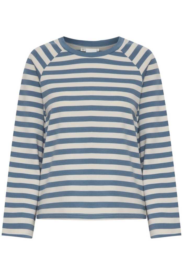 ICHI IHITira Sweater ls 2 blue mirage/almond