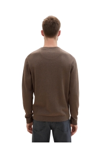 Tom Tailor Group Basic Crewneck knit wood brown melange