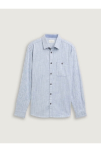 Tom Tailor Twill slubyarn shirt white blue twill
