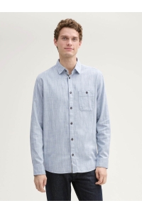 Tom Tailor Twill slubyarn shirt white blue twill