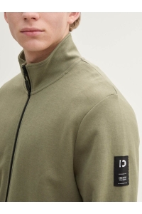 Tom Tailor Stand up collar sweat jacket tree moss green