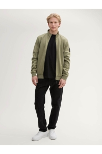Tom Tailor Stand up collar sweat jacket tree moss green