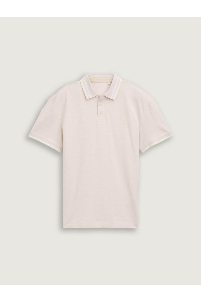 Tom Tailor Polo with print light cashew beige