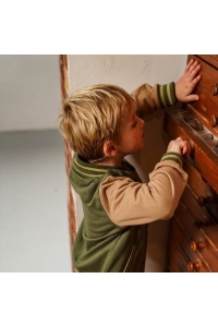 Koko Noko Ki Cardigan Baseball army green