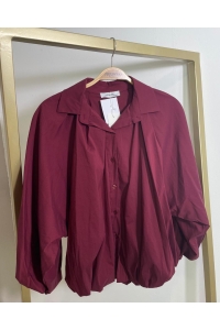Ambika Blouse uni lm donker rood