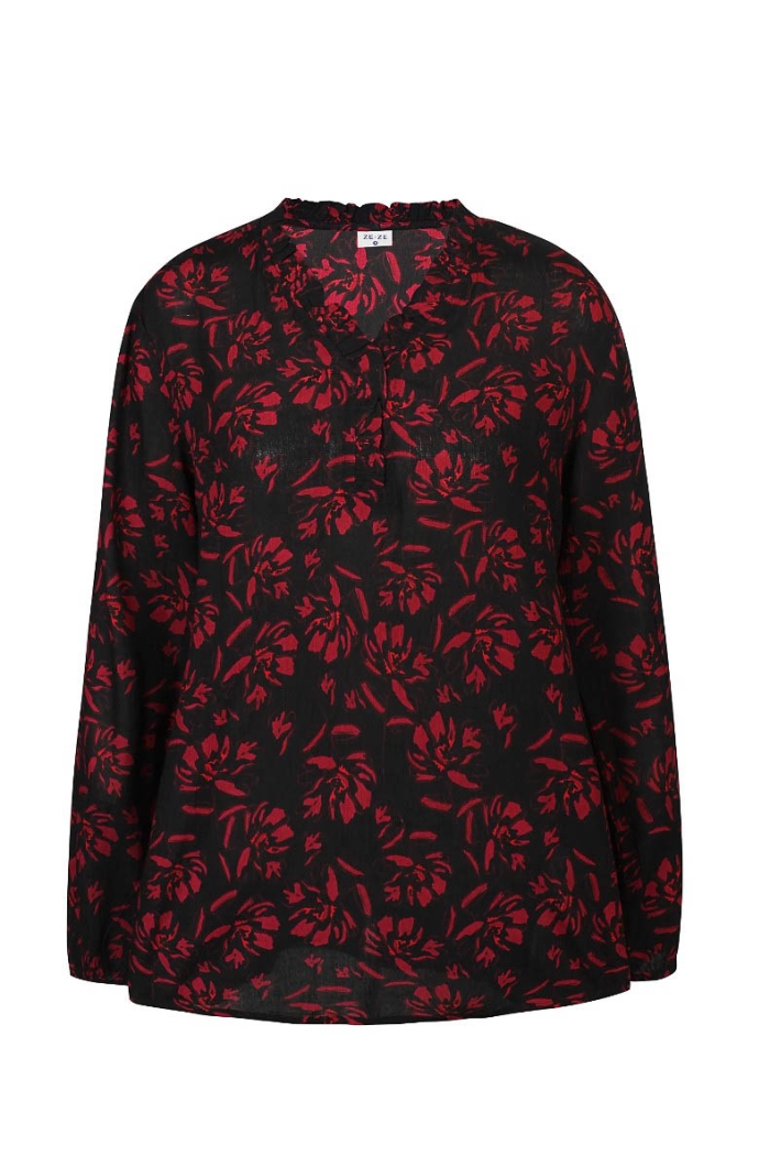 Ze-Ze Blouse Bianca burgundy red