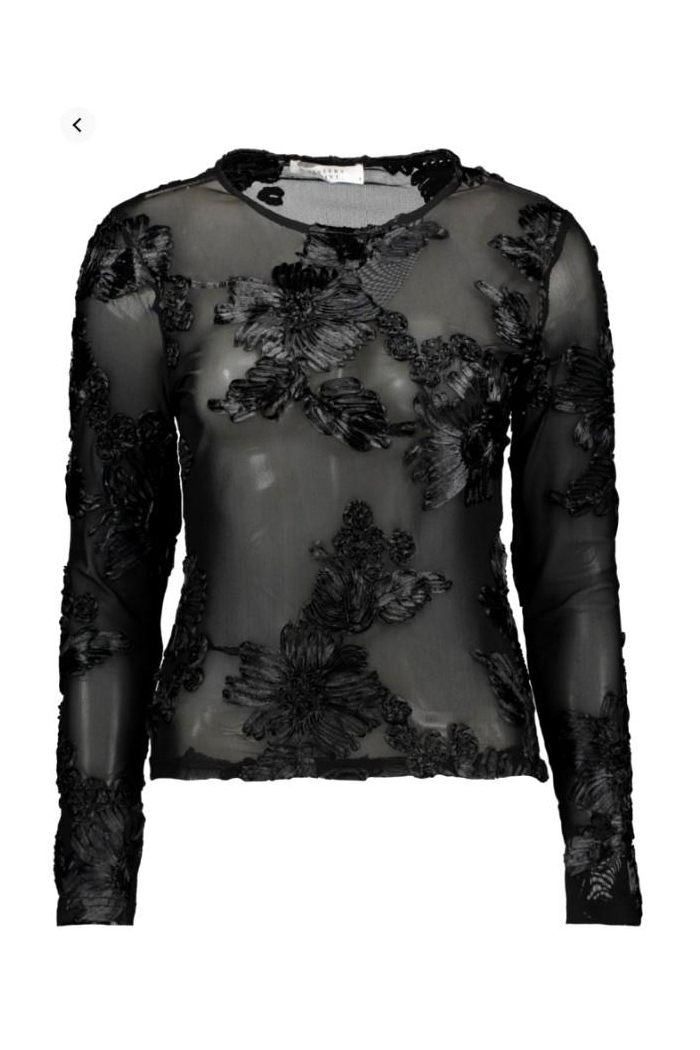Sisters Point Sis ls top mesh zwart