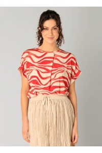 Yest Revanche Top dark coral/beige