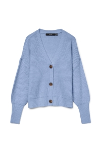 Vero Moda VMLEA LS V-NECK CUFF CARDIGAN NOOS brunnera blue