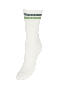 Vero Moda VMMEL STRIPE SPORTY SOCKS NOOS snow white/balsam green/forest s