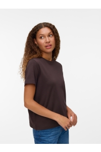 Vero Moda Aware AWNAIMA SS O-NECK T-SHIRT NOOS chocolate torte