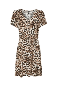 Vero Moda VMEASY JOY SS SHORT DRESS WVN GA tan/leo