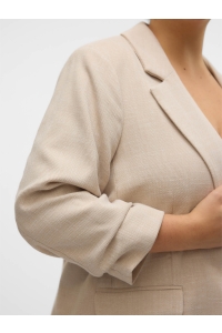 Vero Moda VMCFRIDA LS REGULAR BLAZER CUR oatmeal/melange