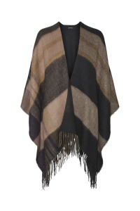 Vero Moda VMKIRA PONCHO GA black/plum perfect/brown l/kanga
