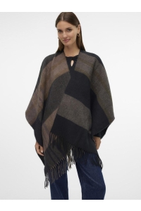 Vero Moda VMKIRA PONCHO GA black/plum perfect/brown l/kanga