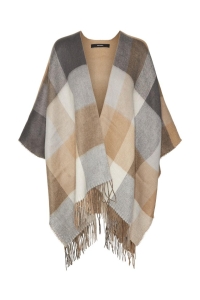 Vero Moda VMKIRA PONCHO GA tigers eye/dark grey/light grey/
