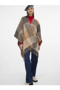 Vero Moda VMKIRA PONCHO GA tigers eye/dark grey/light grey/