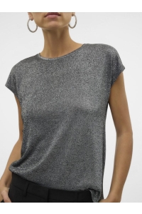 Vero Moda VMSARAH AVA SS TOP JRS GA NOOS black/silver lurex