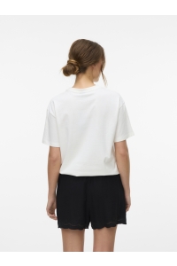 Vero Moda VMSARA MIA SS TOP BOX JRS SPE GA snow white/cannes france