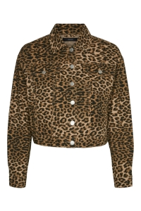 Vero Moda curve VMCLTALLULAH LS  LEO JAKCET CUR silver mink/leopard