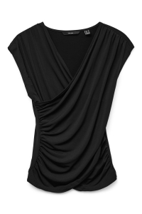 Vero Moda VMDAISY SL V-NECK TOP JRS GA black