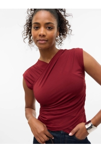 Vero Moda VMDAISY SL V-NECK TOP JRS GA syrah