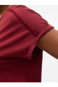 Vero Moda VMVANESSA SS V-NECK TOP JRS GA syrah