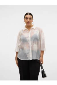Vero Moda VMCFELIZ 3/4 SHIRT WVN GA CUR cloud dancer