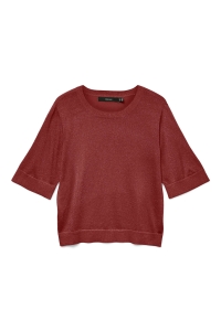 Vero Moda VMMARSALASHINE 2/4 O-NECK PULLOVER : syrah/w. silver lurex