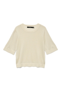 Vero Moda VMMARSALASHINE 2/4 O-NECK PULLOVER : birch/w. silver lurex