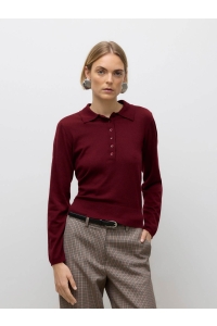Vero Moda Aware AWSIKITA LS O-NECK KNIT POLO NOOS zinfandel
