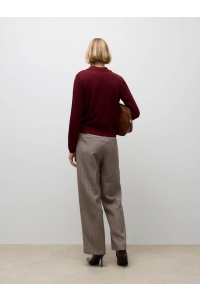 Vero Moda Aware AWSIKITA LS O-NECK KNIT POLO NOOS zinfandel