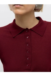Vero Moda Aware AWSIKITA LS O-NECK KNIT POLO NOOS zinfandel