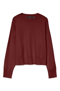 Vero Moda VMGOLD ART LS O-NECK PULLOVER syrah