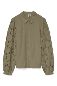 Vero Moda VMFABENA L/S SHIRT WVN BTQ GA mermaid/tone in tone lace