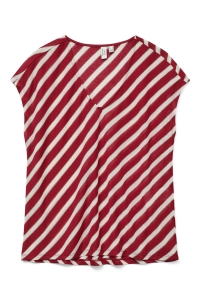 Vero Moda VMFIKA S/S V-NECK TOP JRS BTQ karanda red/pristine & gold lure