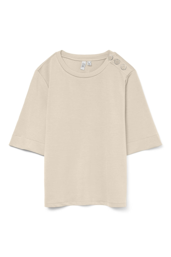 Vero Moda VMFREYA 2/4 O-NECK TOP JRS BTQ GA birch