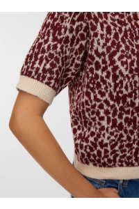 Vero Moda VMWOW 2/4 O-NECK PULLOVER birch/w. syrah