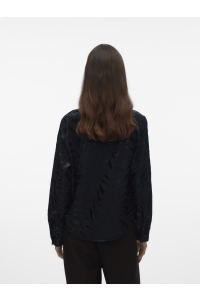 Vero Moda VMCARLA FOIL L/S SHIRT WVN GA black/black zebra foil