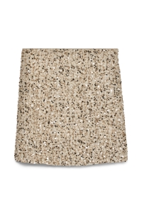 Vero Moda VMBELLA HW SHORT SQ SKIRT JRS GA pumice stone/champagne sequins