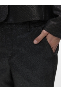 Vero Moda VMSAFINA MW STRAIGHT SHINY PANT black/silver lurex