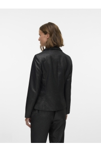 Vero Moda VMSAFINA LS FITTED SHINY BLAZER black/silver lurex