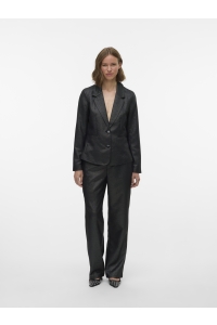 Vero Moda VMSAFINA LS FITTED SHINY BLAZER black/silver lurex