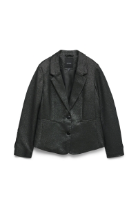 Vero Moda VMSAFINA LS FITTED SHINY BLAZER black/silver lurex