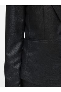 Vero Moda VMSAFINA LS FITTED SHINY BLAZER black/silver lurex