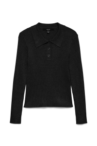 Vero Moda VMSILJERIB LS POLONECK PULLOVER NOO: black