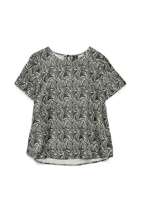 Vero Moda VMVINA SS O-NECK TOP WVN GA birch/black graphic