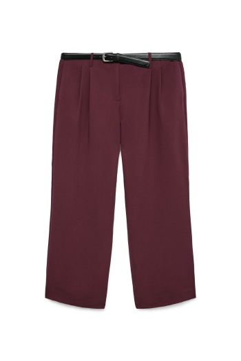Vero Moda curve VMCMICHELL MW WIDE BELTED PANT CUR
