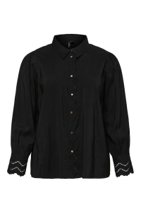 Vero Moda VMCHENRIETTA LS SHIRT WVN BTQ GA CU: black